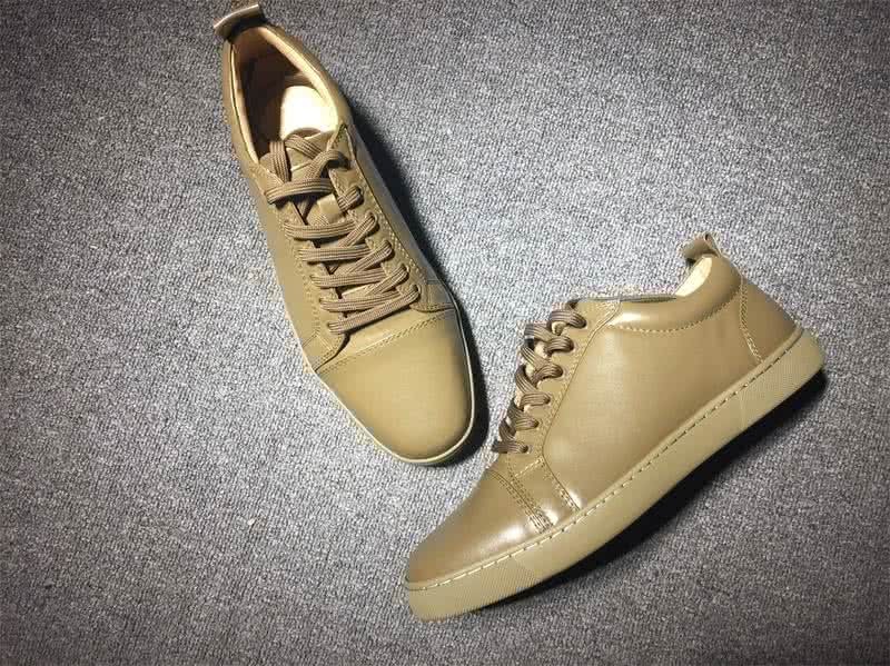 Christian Louboutin Low Top Lace-up All Army Green Leather 4