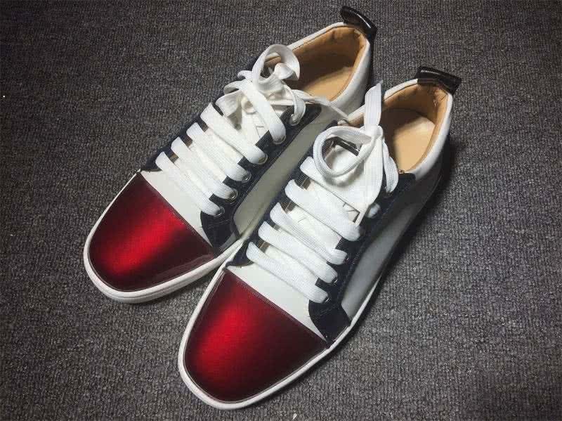 Christian Louboutin Low Top Lace-up Wine White And Black 1
