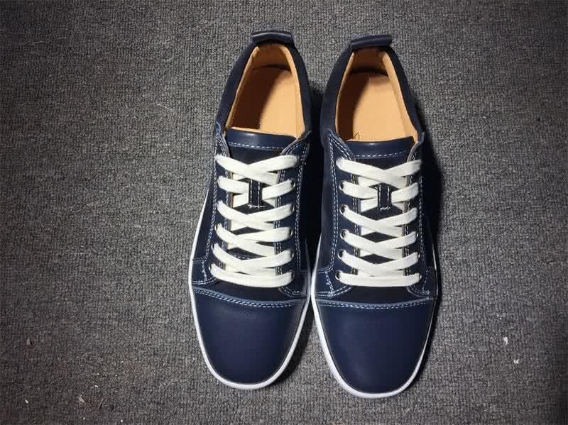 Christian Louboutin Low Top Lace-up Dark Blue Leather 2