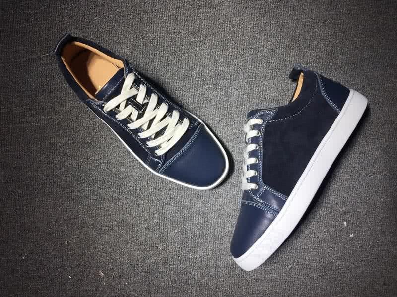 Christian Louboutin Low Top Lace-up Dark Blue Leather 4