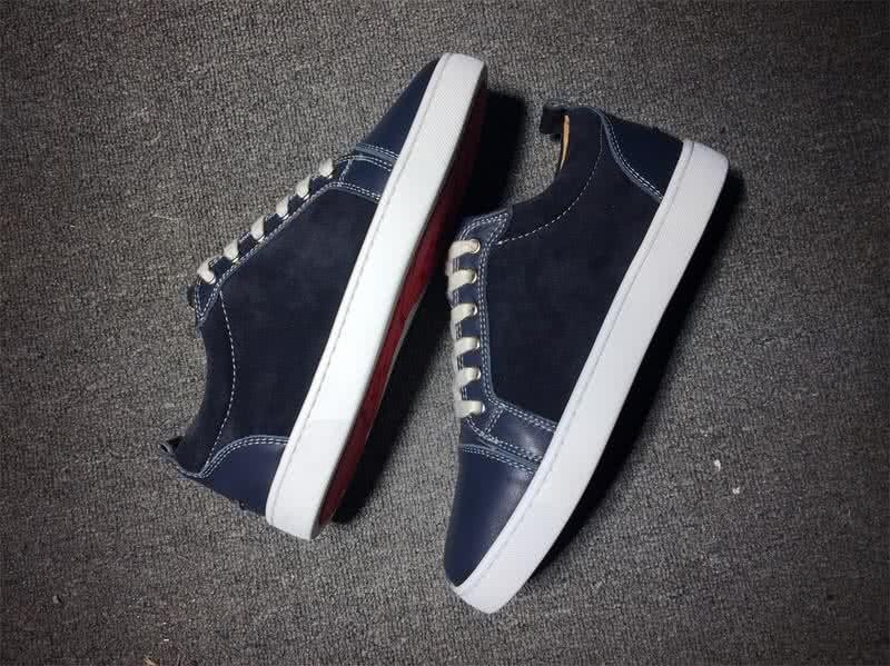 Christian Louboutin Low Top Lace-up Dark Blue Leather 5