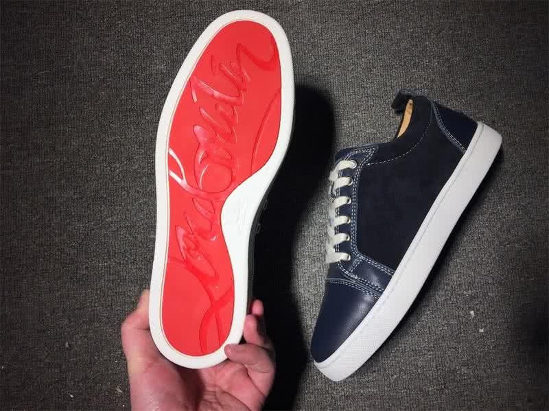 Christian Louboutin Low Top Lace-up Dark Blue Leather 8
