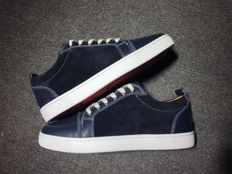 Christian Louboutin Low Top Lace-up Dark Blue Leather 9