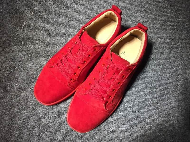 Christian Louboutin Low Top Lace-up All Red Suede 1