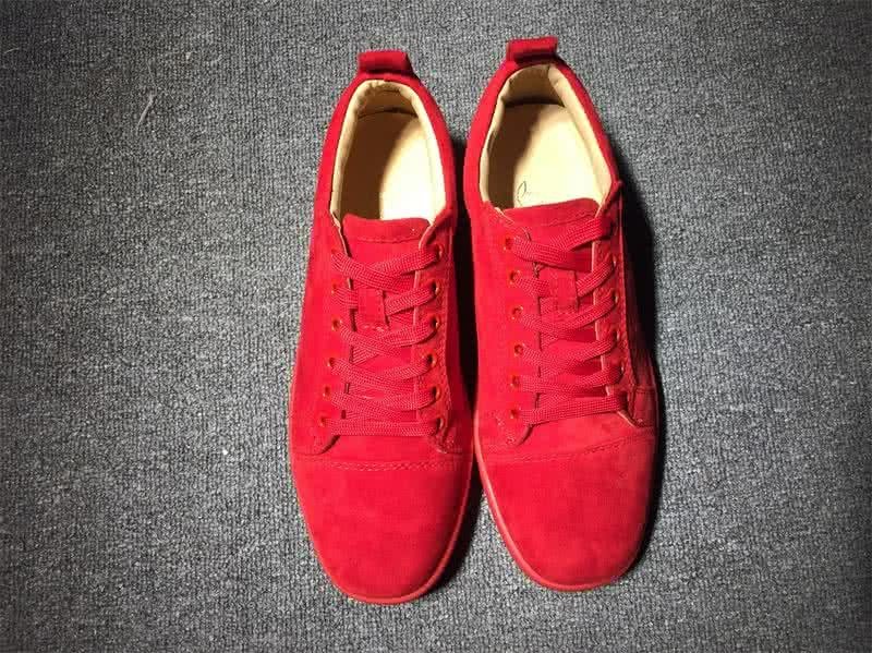 Christian Louboutin Low Top Lace-up All Red Suede 3