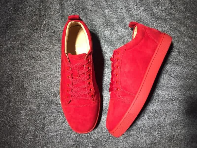 Christian Louboutin Low Top Lace-up All Red Suede 2