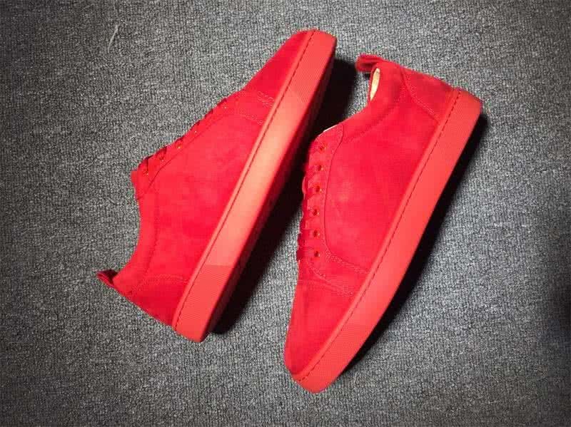 Christian Louboutin Low Top Lace-up All Red Suede 5