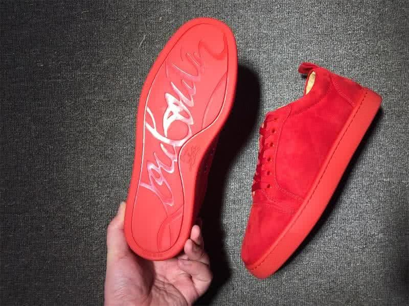 Christian Louboutin Low Top Lace-up All Red Suede 8