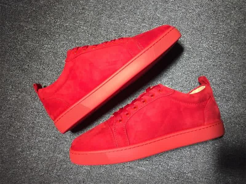 Christian Louboutin Low Top Lace-up All Red Suede 9