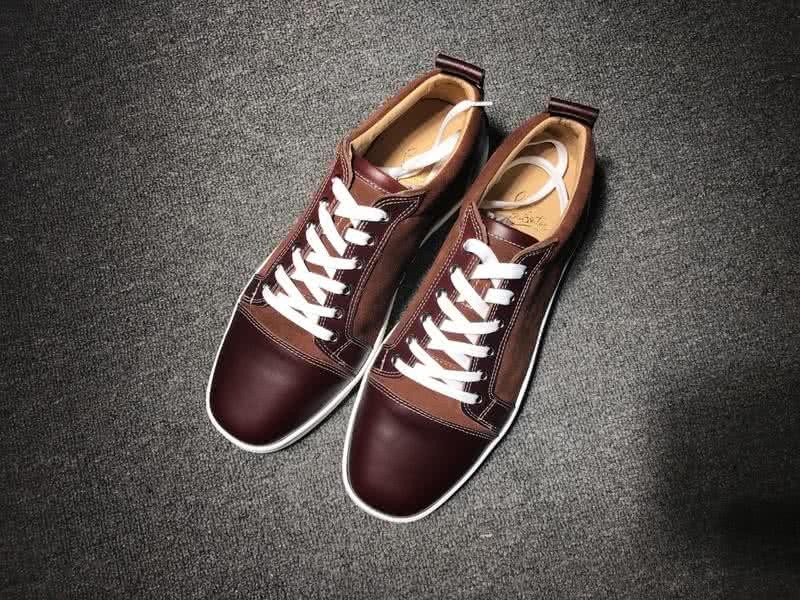 Christian Louboutin Low Top Lace-up Wine And Dark Orange 1
