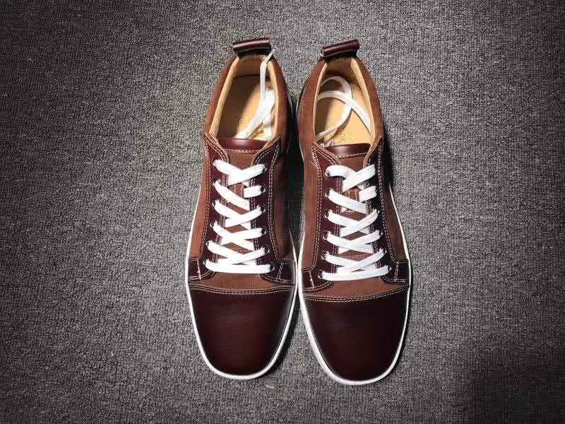 Christian Louboutin Low Top Lace-up Wine And Dark Orange 2