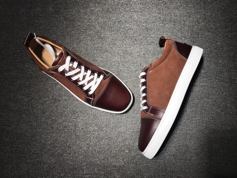Christian Louboutin Low Top Lace-up Wine And Dark Orange 4