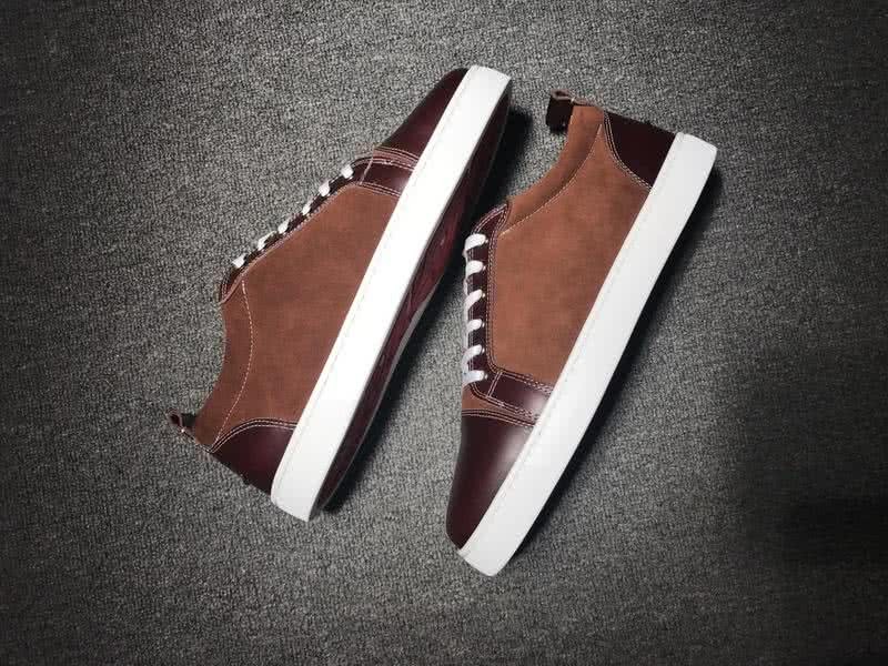 Christian Louboutin Low Top Lace-up Wine And Dark Orange 5