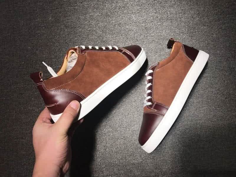 Christian Louboutin Low Top Lace-up Wine And Dark Orange 7