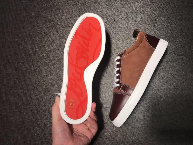 Christian Louboutin Low Top Lace-up Wine And Dark Orange 8