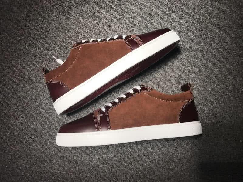 Christian Louboutin Low Top Lace-up Wine And Dark Orange 9