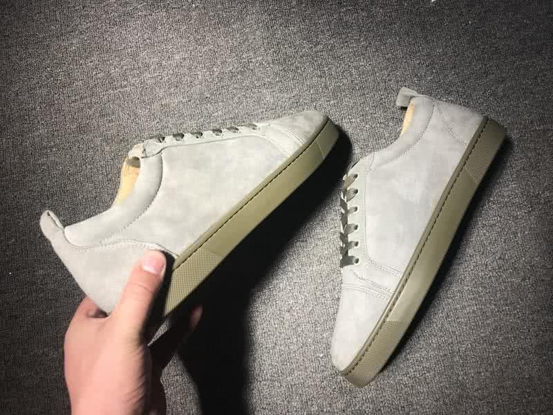 Christian Louboutin Low Top Lace-up Light Army Grren Suede 7