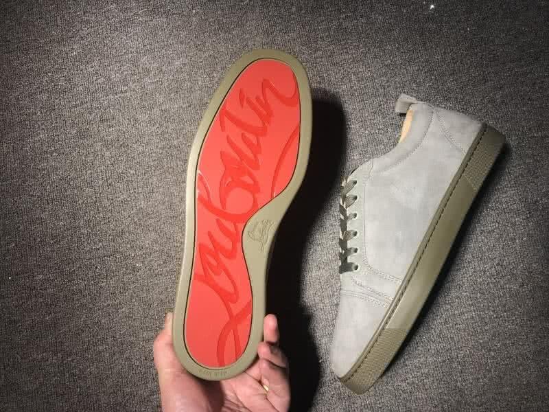 Christian Louboutin Low Top Lace-up Light Army Grren Suede 8
