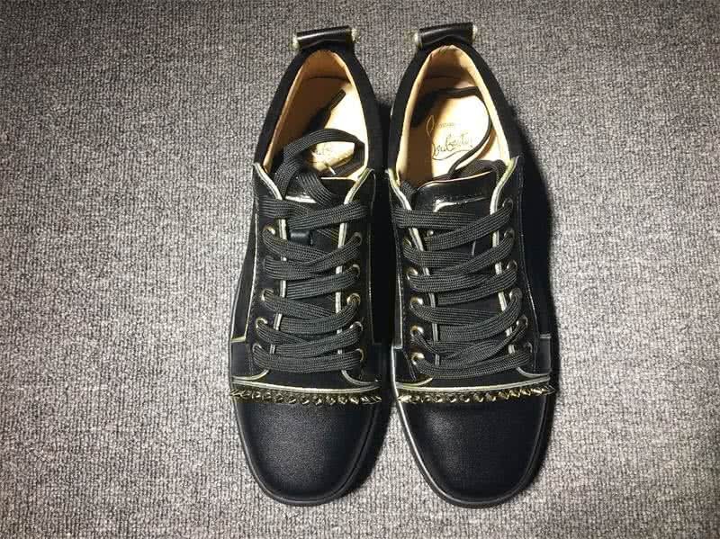 Christian Louboutin Low Top Lace-up Black And A Line Of Yellow Rhinestone 3