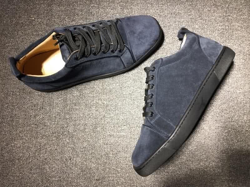 Christian Louboutin Low Top Lace-up Navy Blue Suede 4