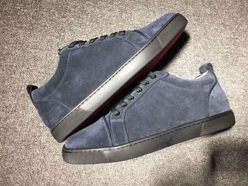 Christian Louboutin Low Top Lace-up Navy Blue Suede 7