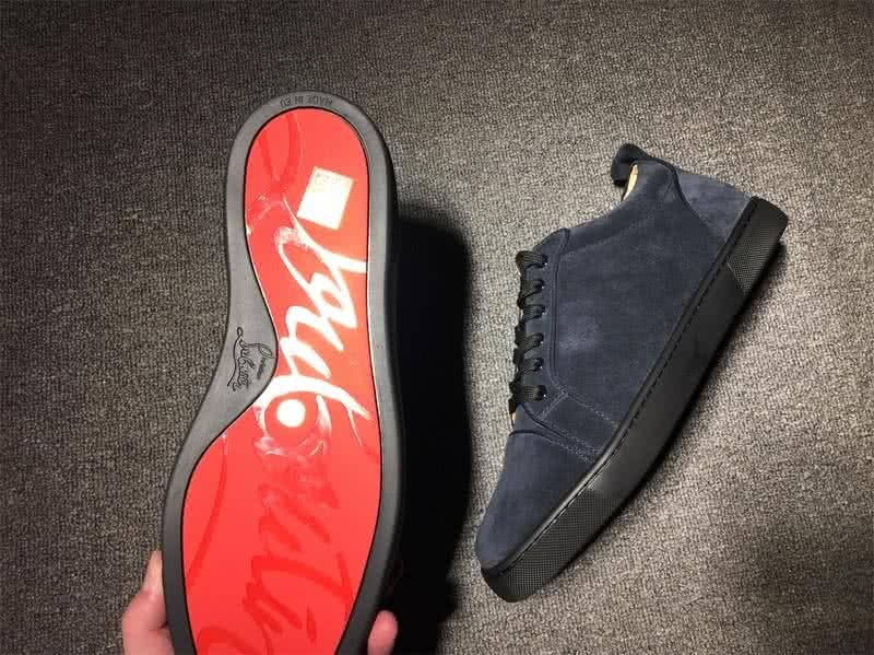 Christian Louboutin Low Top Lace-up Navy Blue Suede 9