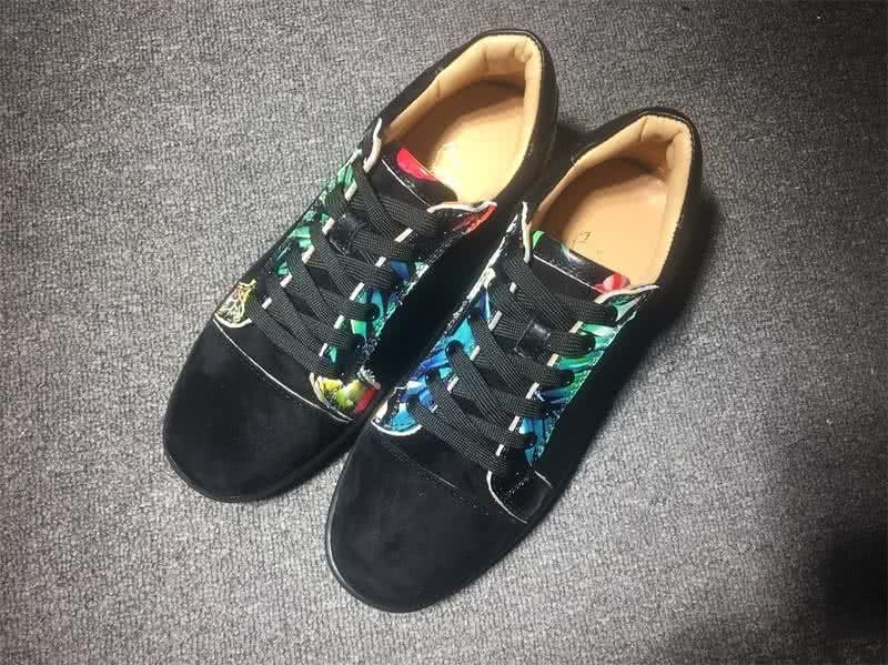 Christian Louboutin Low Top Lace-up Black Upper And Painting 1