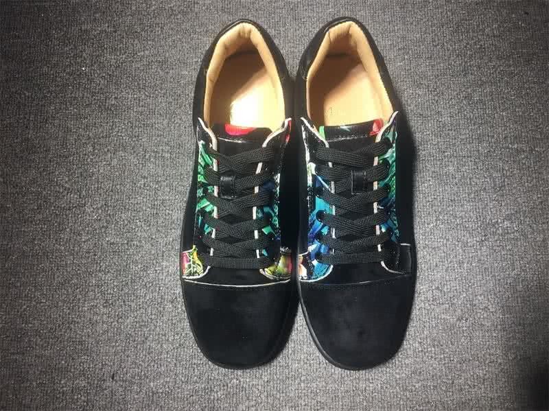 Christian Louboutin Low Top Lace-up Black Upper And Painting 3