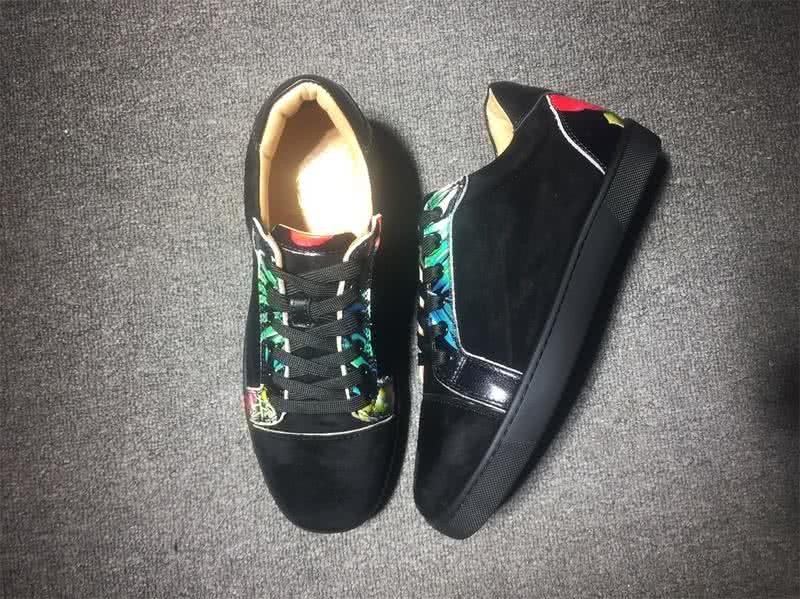 Christian Louboutin Low Top Lace-up Black Upper And Painting 2