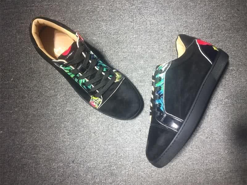 Christian Louboutin Low Top Lace-up Black Upper And Painting 4