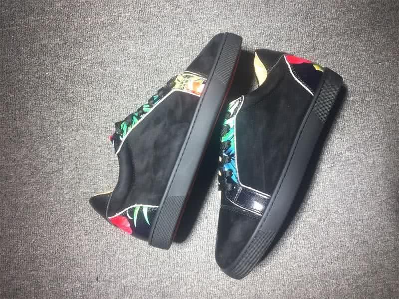 Christian Louboutin Low Top Lace-up Black Upper And Painting 5