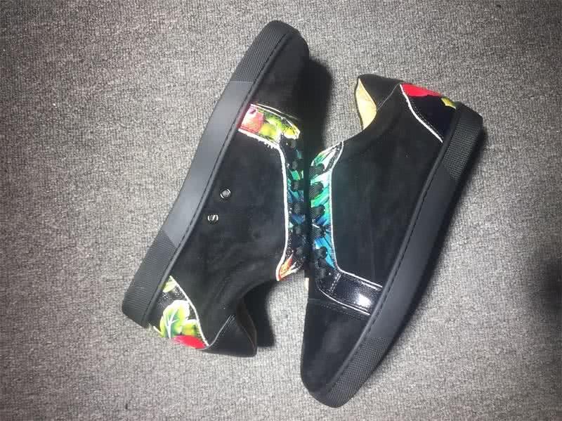 Christian Louboutin Low Top Lace-up Black Upper And Painting 6