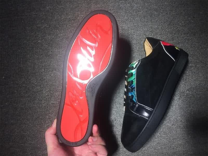 Christian Louboutin Low Top Lace-up Black Upper And Painting 8