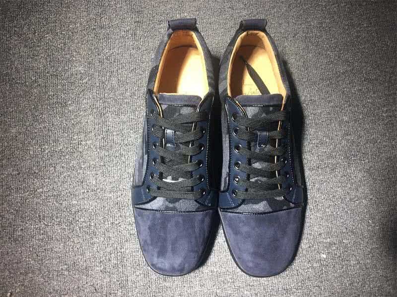 Christian Louboutin Low Top Lace-up Dark Blue And Camouflage Suede 3