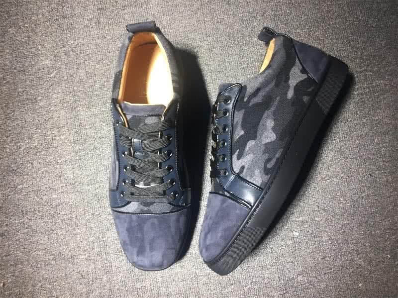 Christian Louboutin Low Top Lace-up Dark Blue And Camouflage Suede 2