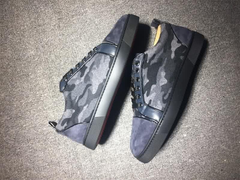 Christian Louboutin Low Top Lace-up Dark Blue And Camouflage Suede 5