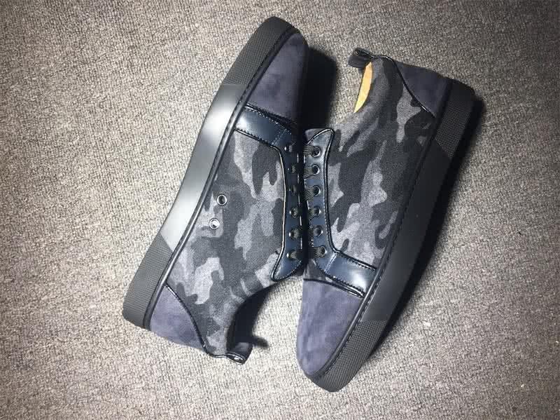 Christian Louboutin Low Top Lace-up Dark Blue And Camouflage Suede 6