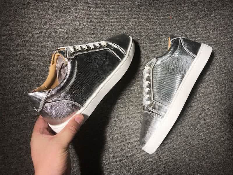 Christian Louboutin Low Top Lace-up All Silver 7