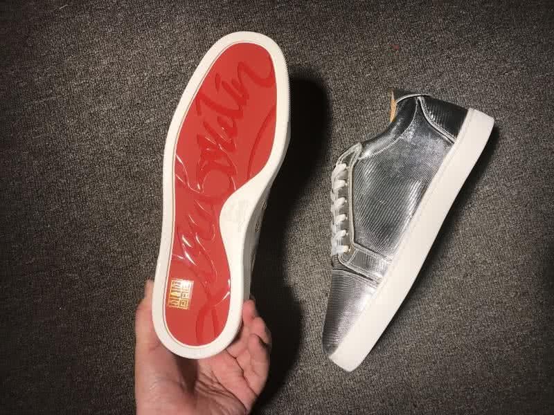 Christian Louboutin Low Top Lace-up All Silver 8