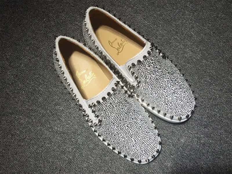 Christian Louboutin Low Top Grey Upper Rivets Along The Brim And All Rhinestones 2