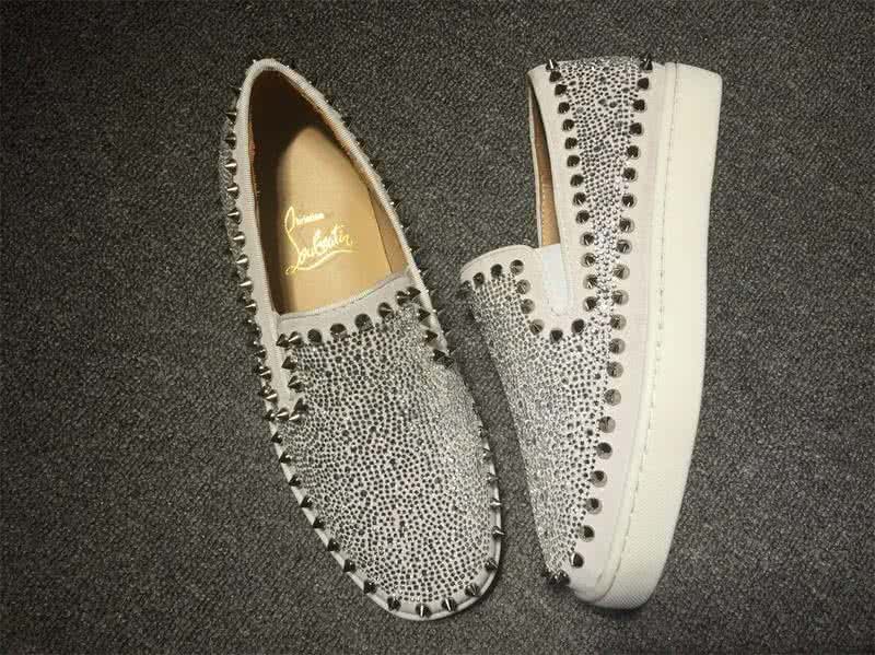 Christian Louboutin Low Top Grey Upper Rivets Along The Brim And All Rhinestones 3