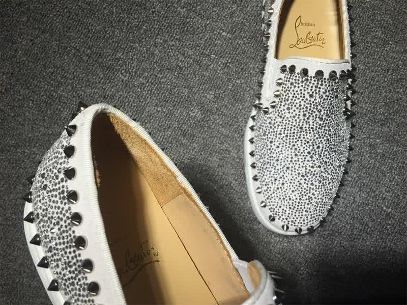 Christian Louboutin Low Top Grey Upper Rivets Along The Brim And All Rhinestones 5