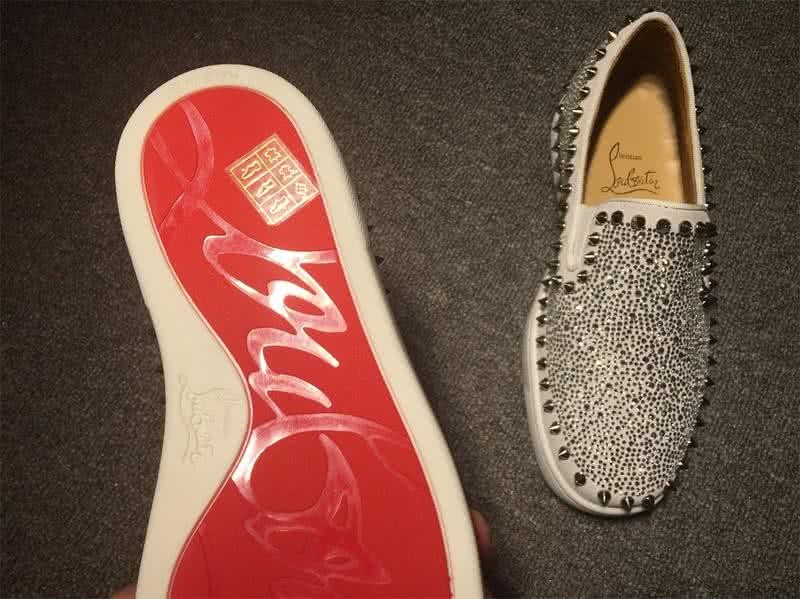 Christian Louboutin Low Top Grey Upper Rivets Along The Brim And All Rhinestones 7