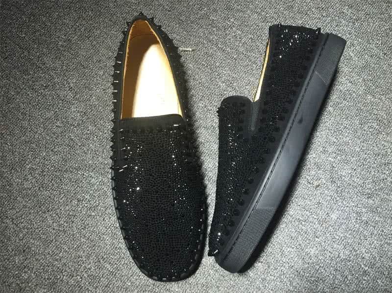 Christian Louboutin Low Top Black Rivets Along The Brim And All Rhinestones 3