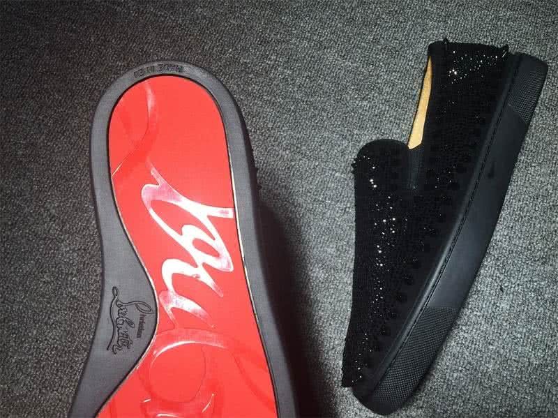 Christian Louboutin Low Top Black Rivets Along The Brim And All Rhinestones 6