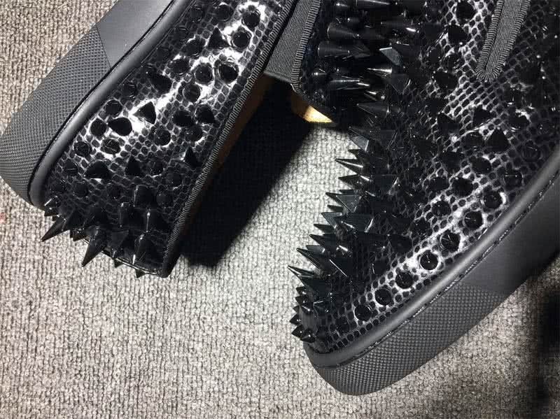 Christian Louboutin Low Top All Black Upper And Black Rivets 7