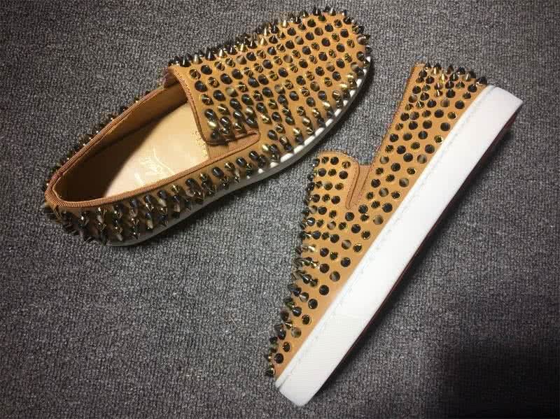Christian Louboutin Low Top Camel Leather Upper And All Rivets 6