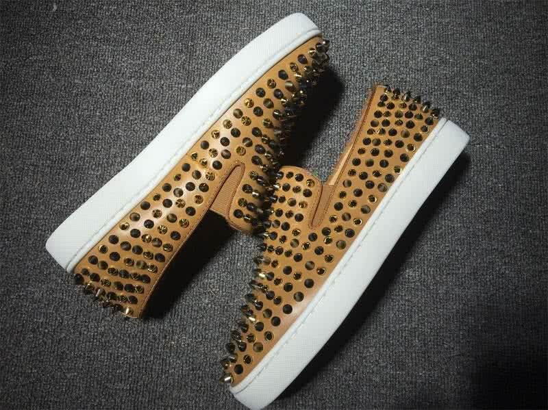 Christian Louboutin Low Top Camel Leather Upper And All Rivets 8