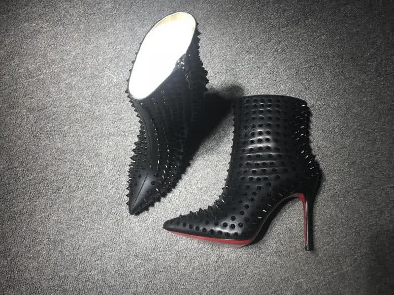 Christian Louboutin Women's Boots All Black Rivets High Heels 2