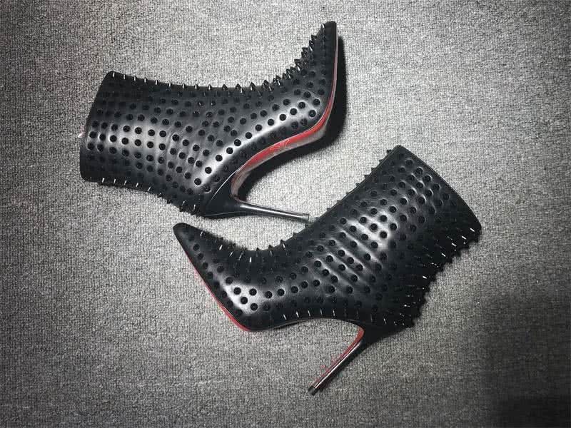 Christian Louboutin Women's Boots All Black Rivets High Heels 7